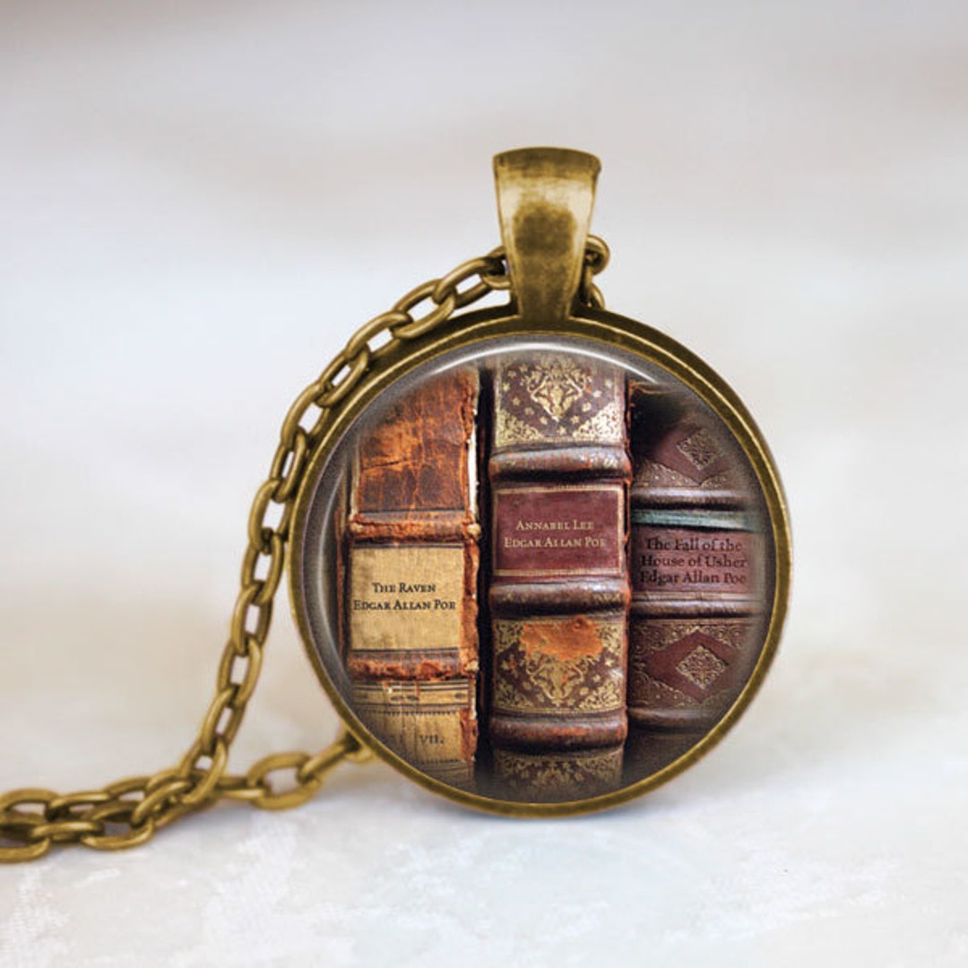 Book Necklace Edgar Allan Poe Jewelry. Edgar Allan Poe Etsy