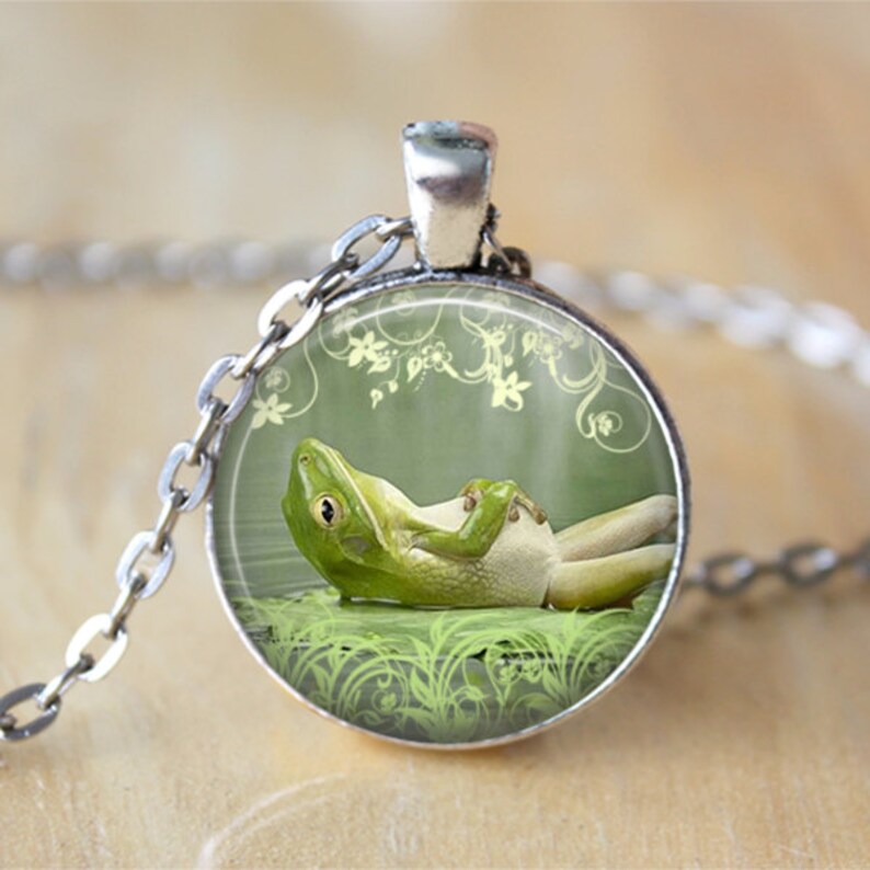 Frog Charm \u2022 Frog Jewelry \u2022 Frog Necklace \u2022 Nature Inspired Jewelry \u2022 Retirement Gift \u2022 Gift For Her \u2022 Green Jewelry