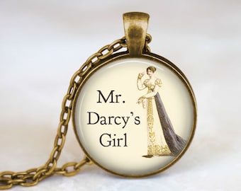 Mr Darcy Girl Collar • Joyería Jane Austen • Collar Jane Austen • Regalo Austen Lover • Joyería literaria • Joyería Orgullo y prejuicio
