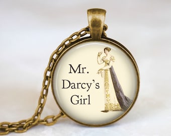 Mr Darcy Girl Necklace • Jane Austen Jewelry • Jane Austen Necklace • Austen Lover Gift • Literary Jewelry • Pride And Prejudice Jewelry