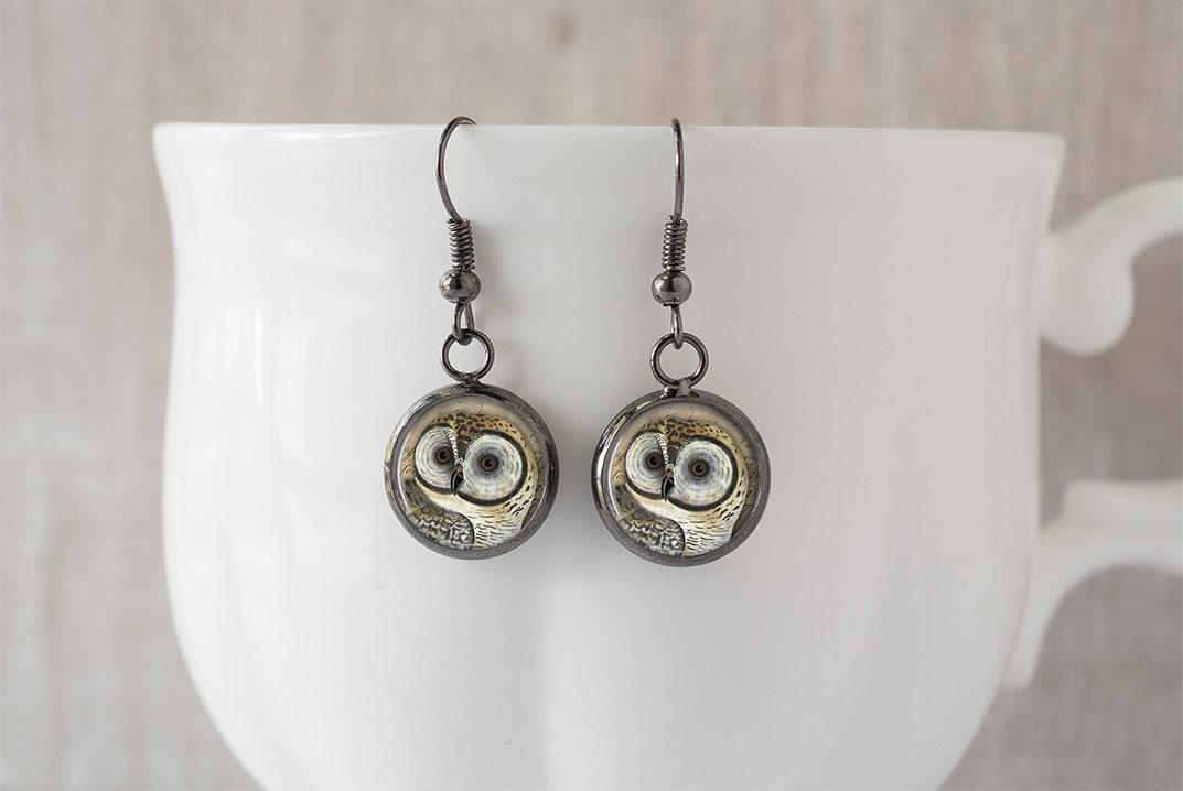 Owl Dangle Earrings - Owl Drop Earrings Owl Earrings Owl Jewelry Bird Earrings Nature Earrings Woodl
