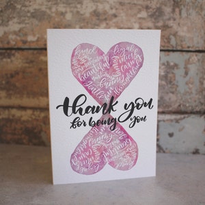 Merci d’être vous Carte de fête des mères, Carte d’anniversaire du cœur, Carte pour quelqu’un que vous aimez, Carte de maman de remerciement, Compliments pour la carte de maman