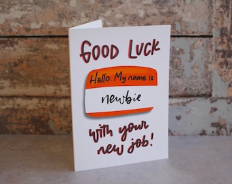 Personalised Handmade Good Luck in Your New Job Card - Etsy UK