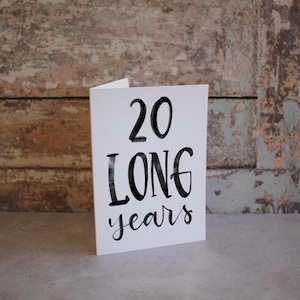 Tarjeta de aniversario divertida para esposo, tarjeta de aniversario personalizada en blanco y negro para él, tarjeta de aniversario divertida para el quinto año, tarjeta de aniversario para el vigésimo año