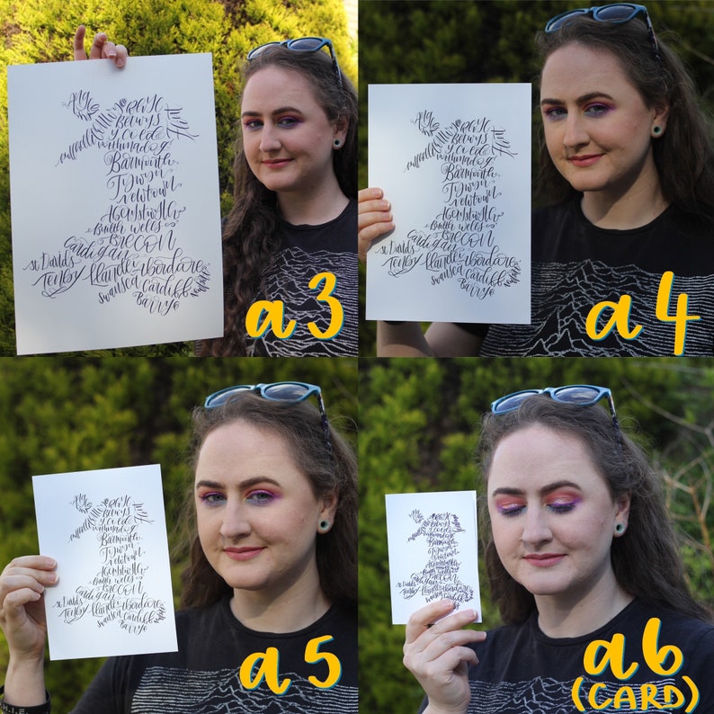 May include: A white card with black calligraphy listing a series of place names, including "Barmantle", "Gerbta Mo", "Balth Wells", "Monkey Clan", "Telby", "Cardiff", and "Bariye".