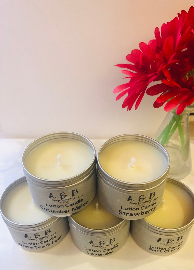 Lotion candles Made with Cocoa Mango and Shea butter Etsy