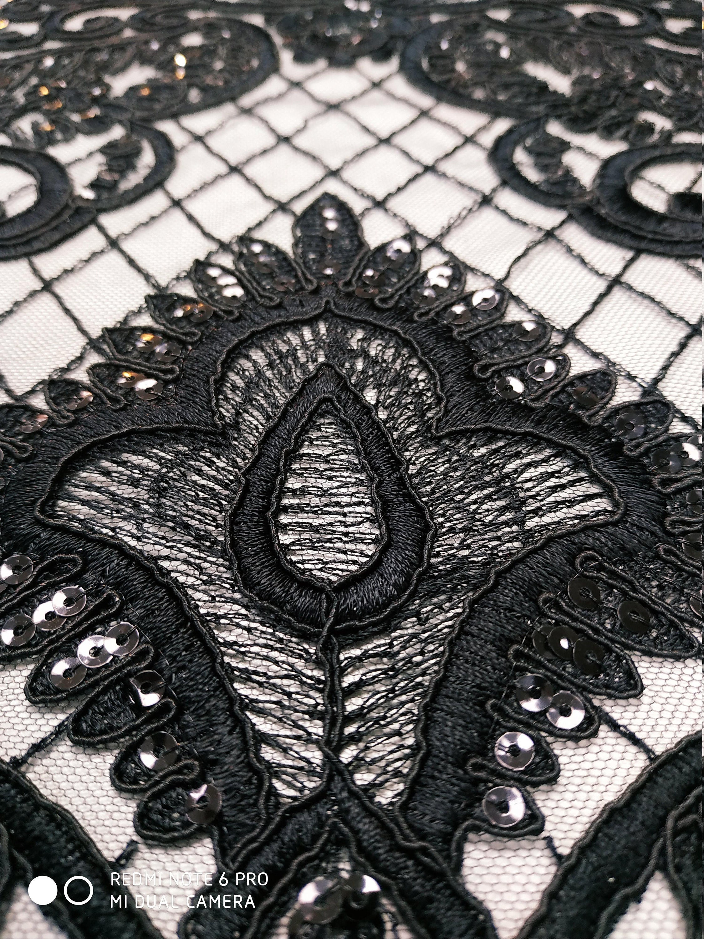 New Higt Quality Black Sequins Robin Embroidered Wedding Dress - Etsy