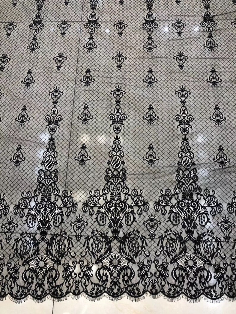 Women gowns dresses formal lace material Off white Black 2019 NEW designs laces fabrics eyelash chantilly french lace!