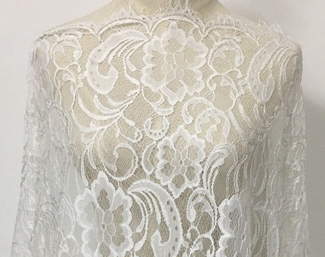 2019 Luxury Wedding Gowns Lace Fabric Eyelash Chatilly Lace | Etsy