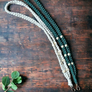 Boho Macrame Wood Bead Lanyard/ Office Gift/Party Favor/ Teachers Gift