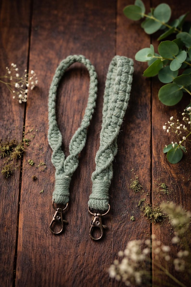 Macrame Wristlet Keychain | Half Spiral Design | Custom Boho Key Strap ...