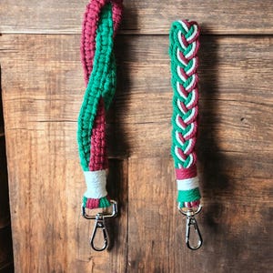 Macrame Mexican Independence Day Wristlet Keychain, Clutch Strap,Gift