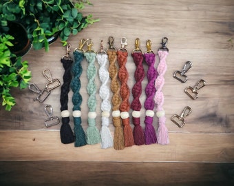 Boho Macrame Keychain NEW Colors/ NEW Clips