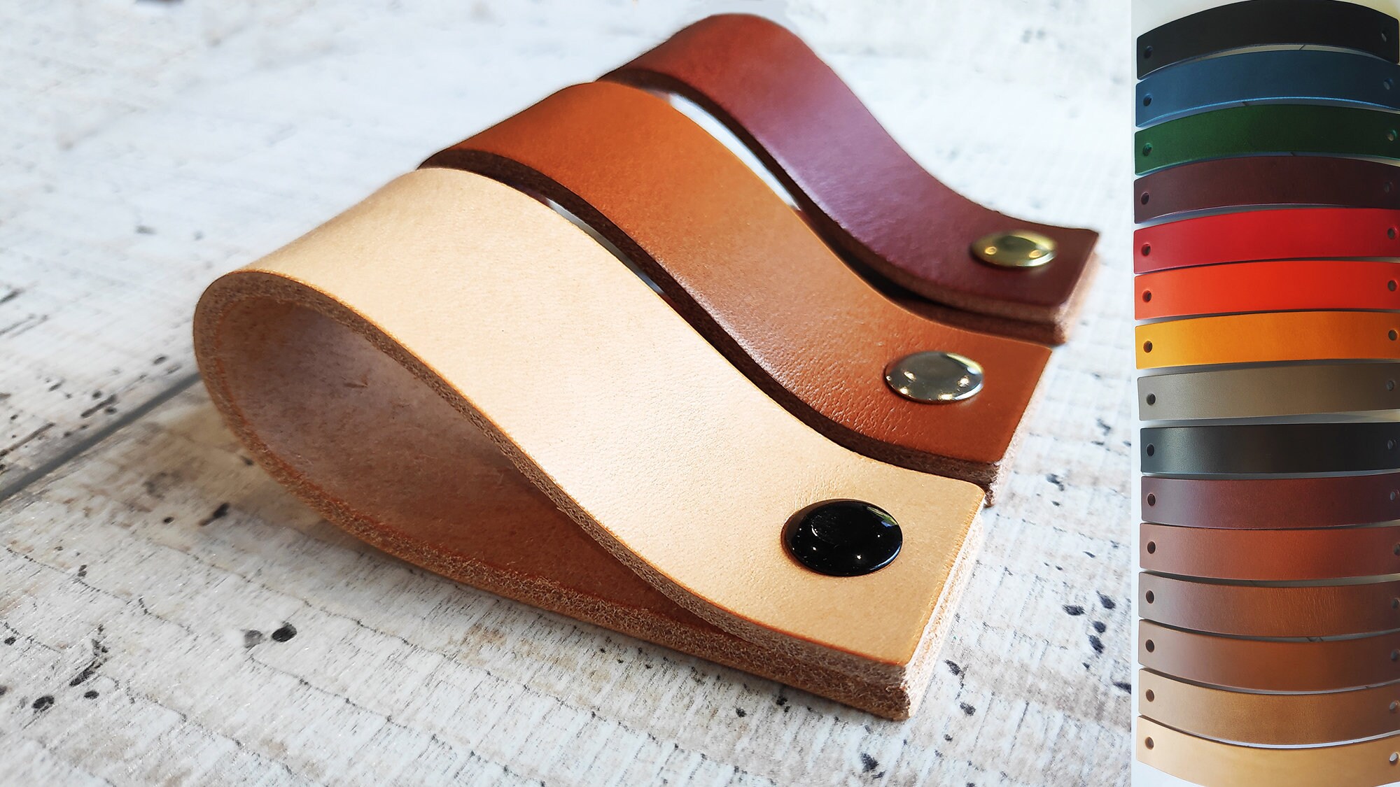 Leather Pulls 3mm / 7.5oz Leather Handles Loops Dresser Etsy