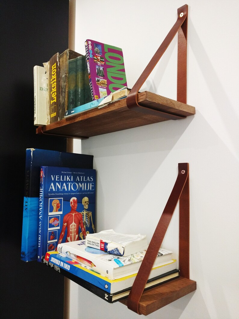 Leather Strap Shelf 3mm 3.5mm / 7.5oz 8.5oz Thick Natural Etsy