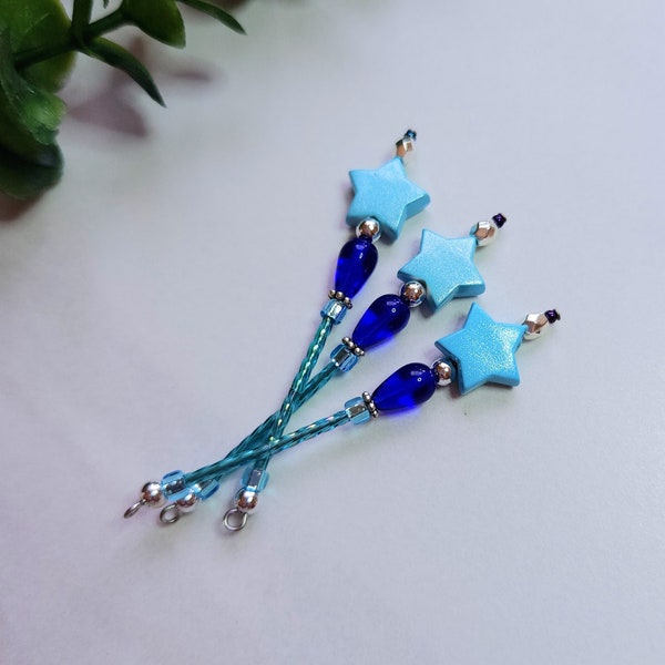 Blue Star Wand, Mini Fairy Wand, Tooth Fairy Wand, Princess Wand, Fairy Accessory, Tiny Magic Wand