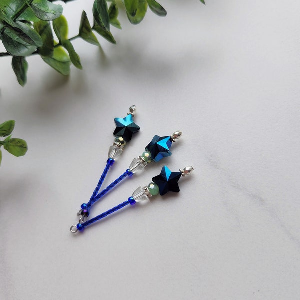 Iridescent Blue Star Wand, Mini Fairy Wand, Tooth Fairy Wand, Princess Wand, Fairy Accessory, Tiny Magic Wand