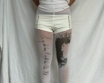 Silent Hill 2 Maria black and white graphic tights