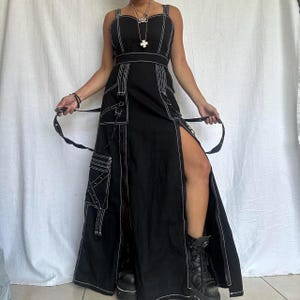 No longer sold Tripp NYC cybergoth utility hardware grommet maxi dress