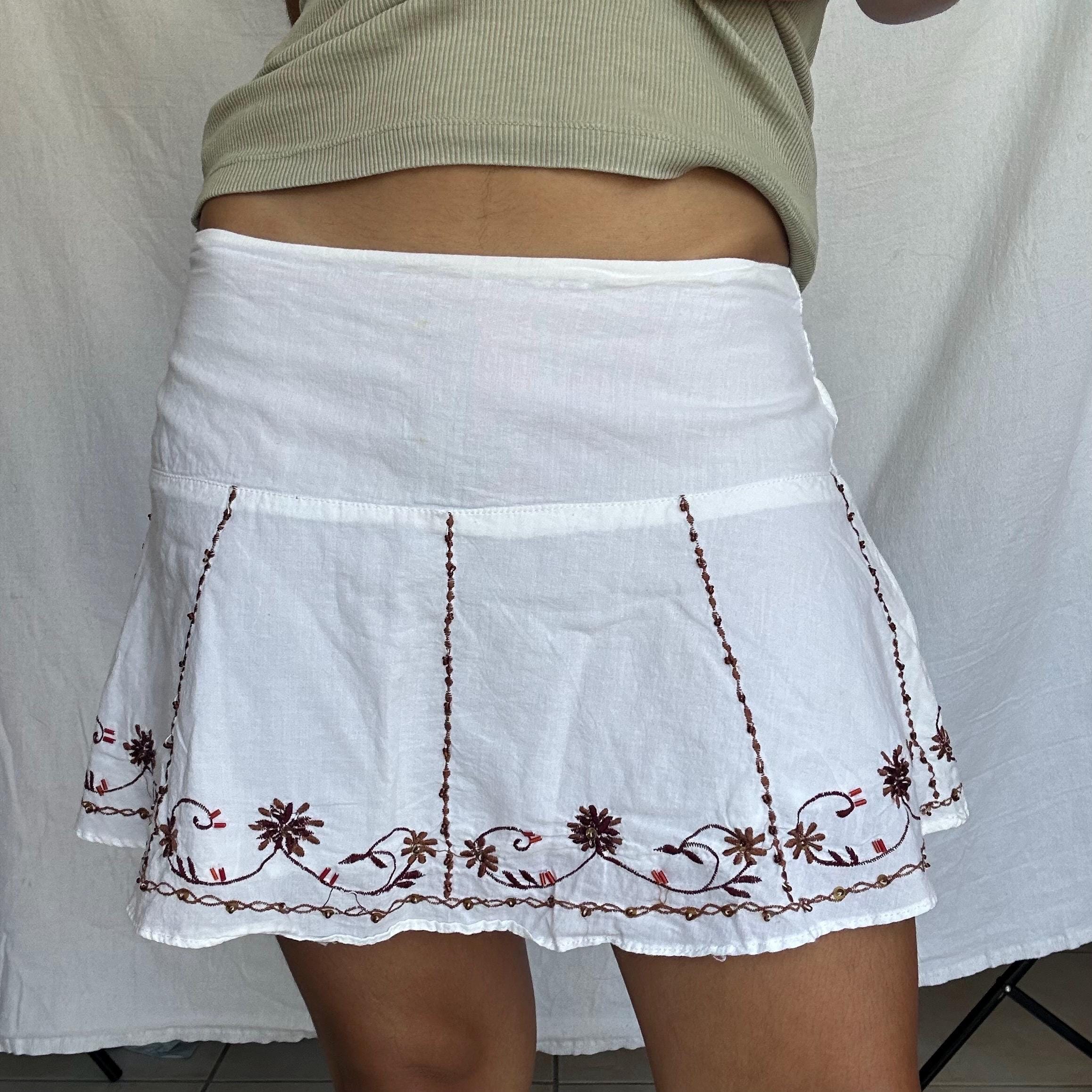 Embroidered White Skirt - Etsy