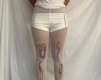 I’d wait forever” worm creepycore coquette fairycore graphic tights