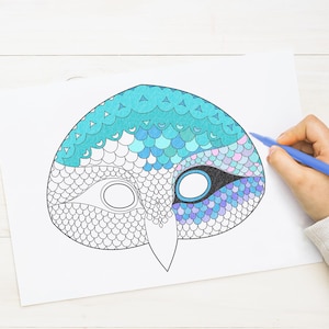 Hummingbird Coloring Mask Printable Carnival Halloween Violetear Little Bird Costume Animal Birthday Activity DIY Party Game Favor Kid Adult