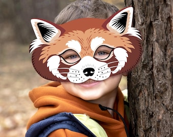 レッサーパンダのフェルトマスク：子供用ハロウィンコスチューム