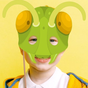 Insect Mask Face Grasshopper Mask Printable Insect Costume Bug Halloween Paper Craft ...