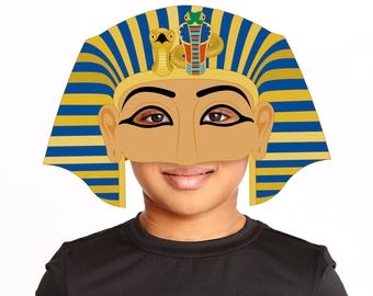 Pharao Maske Printable Tutanchamun Ägyptische Kostüm König Alte Ägypten Schule Aktivität Halloween DIY Party Favor Geburtstag Karneval Erwachsene Kind