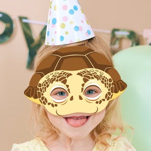 Schildpadmasker printbaar kostuum voor kinderen en volwassenen, dieren Halloween schoolactiviteit knutselwerk, zeeschildpad waterreptiel feestartikel carnavalsmonster
