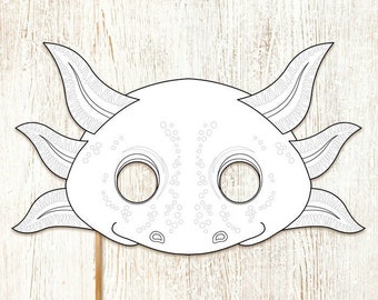 Axolotl Printable Mask - Etsy