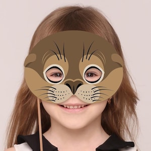 Sea Lion Mask Printable Seal Costume Acuatic Animal Summer Pool Party Favor Birthday Game Activity Halloween Photo Booth Carnival Adult Kid
