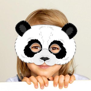 Panda Bear Printable Mask Costume Animal Party Carnival Craft Woodland DIY Asia Bamboo Photo Booth Prop Halloween Birthday Kid Adult Kung Fu