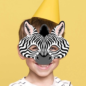 Zebra Maske Druckbare Tier Halloween Kostüm Party Mitbringsel Safari Dschungel Geburtstag Papier Klassenzimmer Arche Noah Aktivität Kirche Karneval Kind Erwachsener
