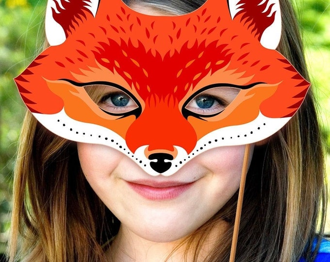 Fox Printable Mask, Fox, Red Fox, Photo-real Fox Mask, Halloween Mask ...