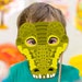 Crocodile Printable Mask Reptile DIY Costume Halloween Green Animal Mask Alligator PDF Photo ...