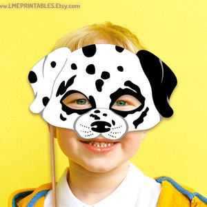 Dalmatian Dog Mask Printable Animal Childrens Halloween Masks Spotted ...
