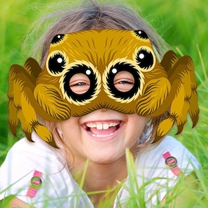 Tarantula Spider Mask Printable Carnival Halloween Jumping Bug Animal DIY Costume Adult Kid Birthday Party Favor Game Photo Booth Masquerade