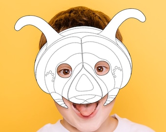 Caterpillar Coloring Mask Printable Insect Costume Bug Animal Larva Science Activity Birthday Party Favor School Woodland Carnival Halloween
