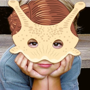 Snail Printable Mask Costume Animal Carnival Shell Party Favor Garden Land Sea Slug Game Craft Halloween Photo Booth Activity Book Kid Adult