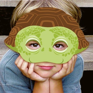 Tartaruga stampabile Maschera Costume di Halloween Festa di animali Giardino Tartaruga Terra Mare Rettile Modello Animale Favore Artigianato Bambino Adulto Modello Lucertola