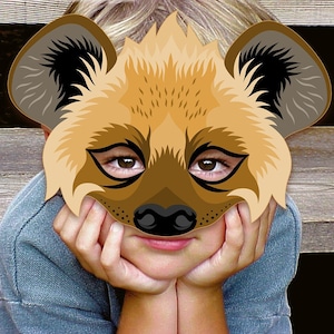 Hyena Mask Printable Animal Masks Carnival Halloween Costume Safari Funny Party Adult Kid Birthday Lion King African Jungle Photo Booth Prop