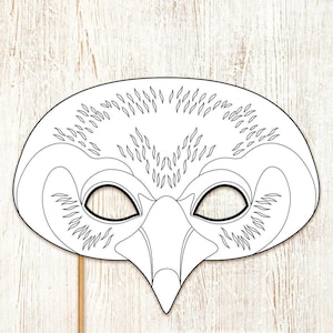 Máscara para colorear de pingüino africano Máscara de animal imprimible Fiesta de Halloween Actividad de recuerdo de papel Disfraz de pájaro escolar Antártida Acuático Niño Adulto