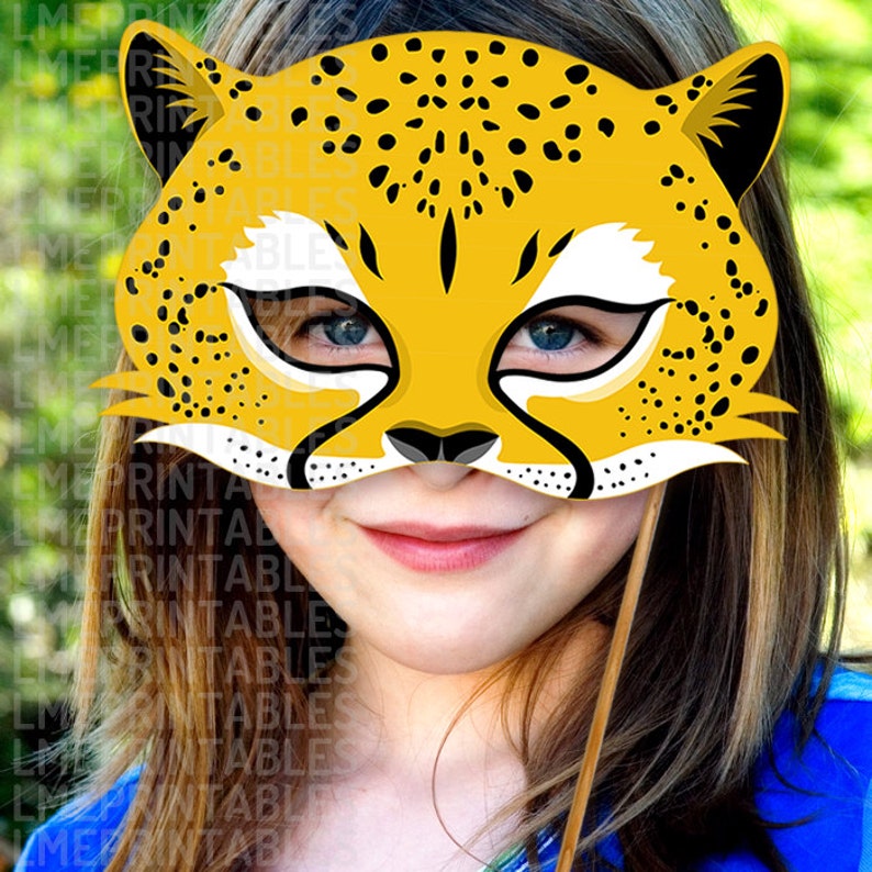 Cheetah Mask Printable Jaguar Leopard Animal Masks Childrens Etsy
