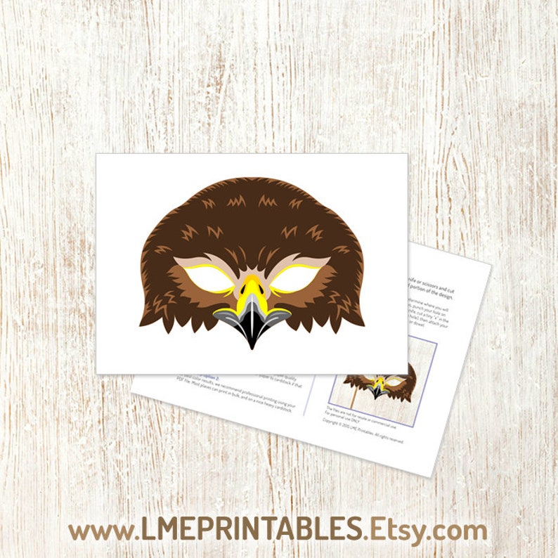 Falcon Hawk Mask Printable Halloween Golden Eagle Paper PDF - Etsy