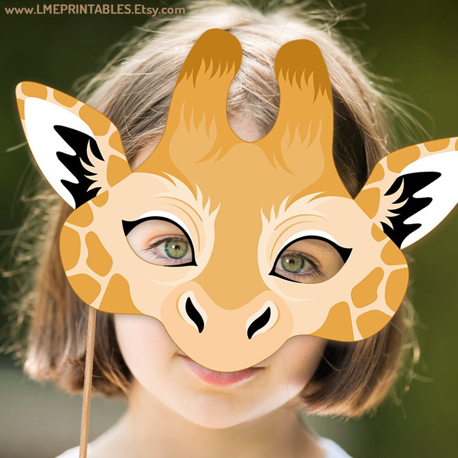Giraffe Printable Mask Halloween Costume DIY Safari Jungle Etsy
