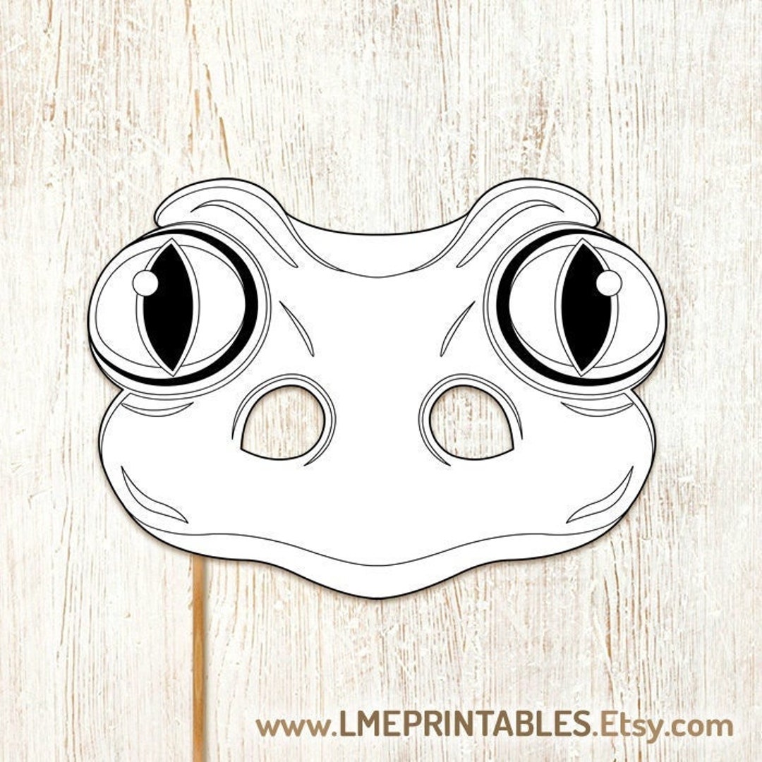frog-coloring-mask-printable-carnival-costume-toad-amphibian-party-activity-book-game-favor-animal-kid-adult-photo-booth-birthday-halloween-etsy