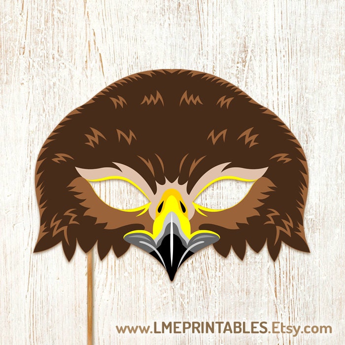 Falcon Hawk Mask Printable Halloween Golden Eagle Paper PDF - Etsy
