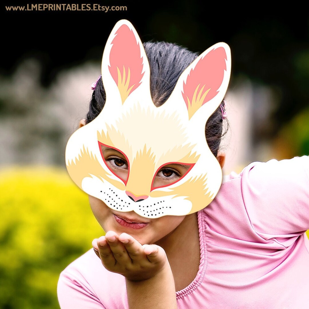 Bunny Rabbit Printable Mask Halloween Costume Zodiac Year - Etsy