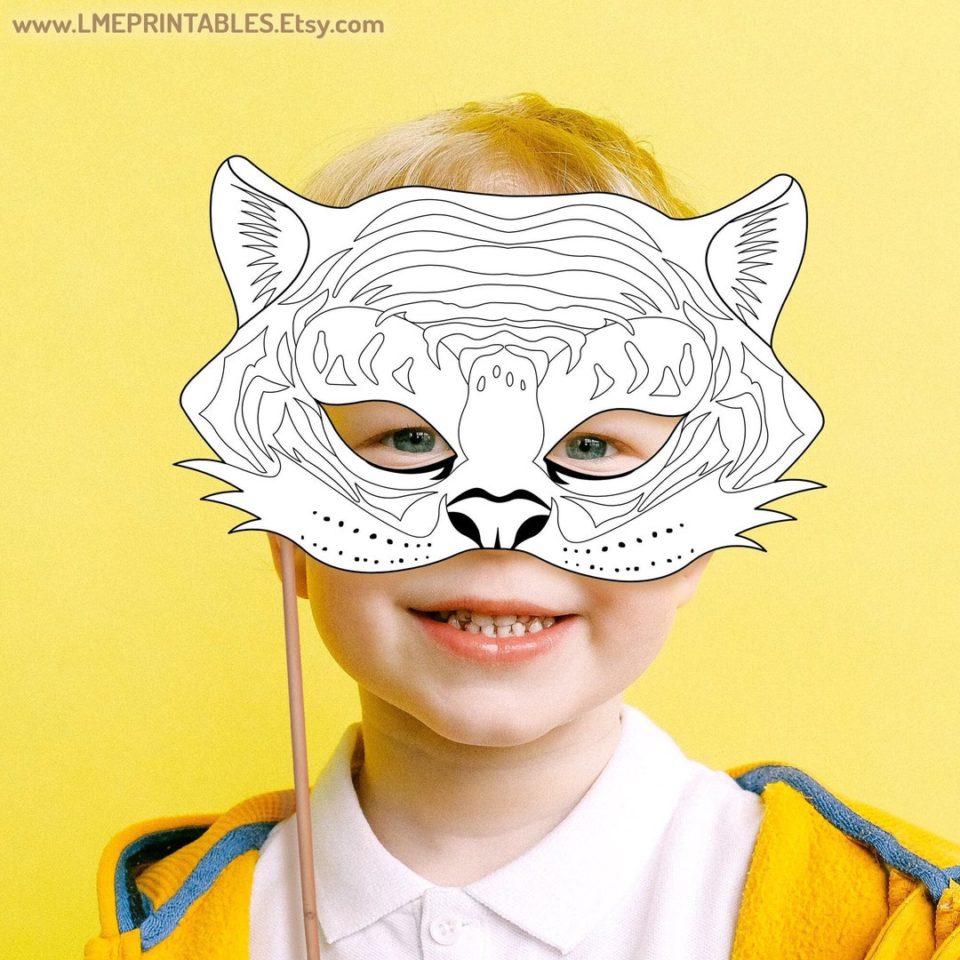 Tiger Coloring Mask Printable Animal Halloween Costume Masks Zodiac ...